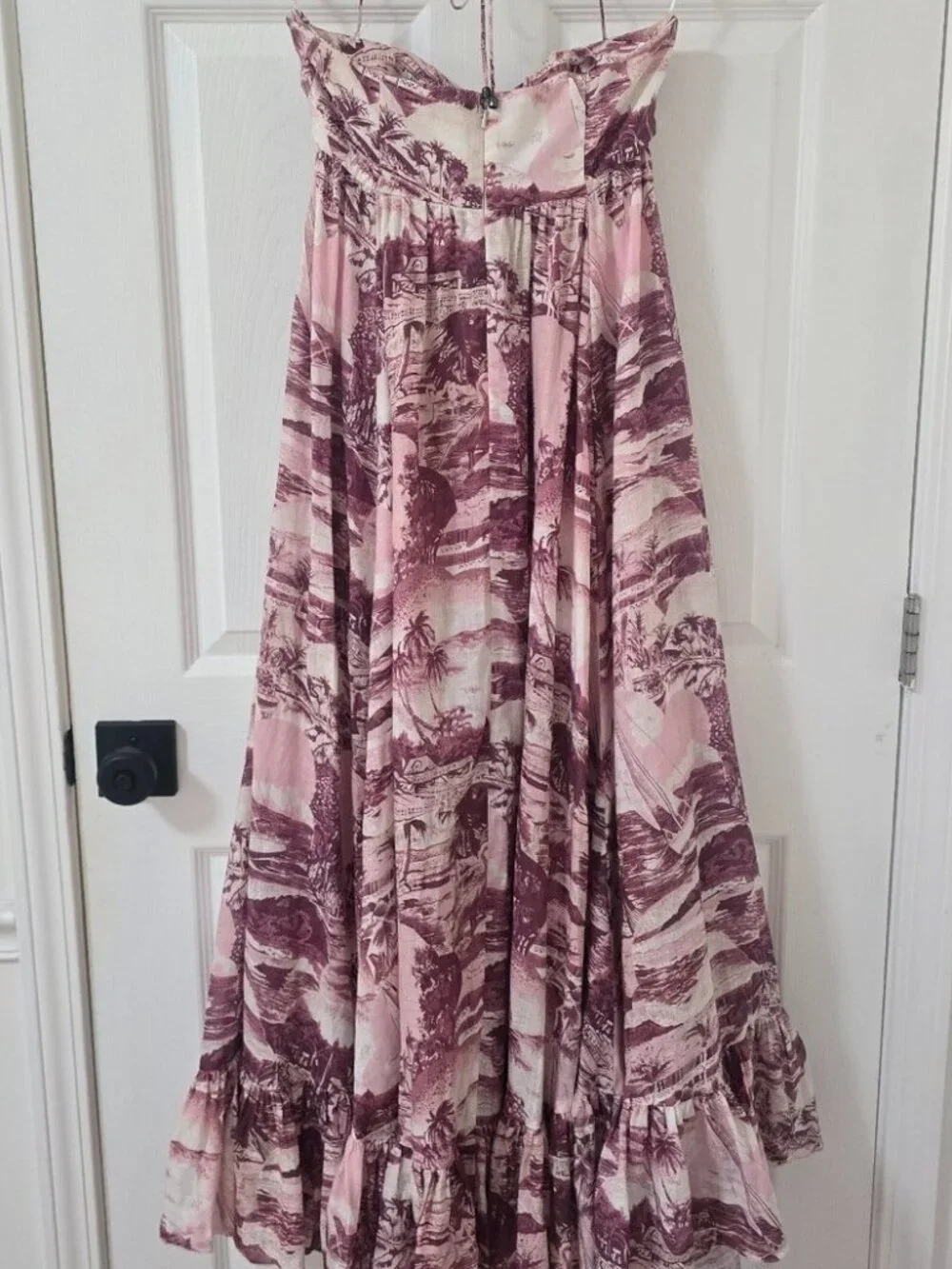 Zimmermann Kali Hawaiian Knotted Printed Linen Halter Maxi Dress Size 6 - Picture 4 of 4